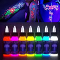 KVM 30ml 7 Color Fluorescent Tattoo Ink Pigment Body Art Ink Equipped with Ultraviolet Light Illumination Lamp Tattoo Supplies