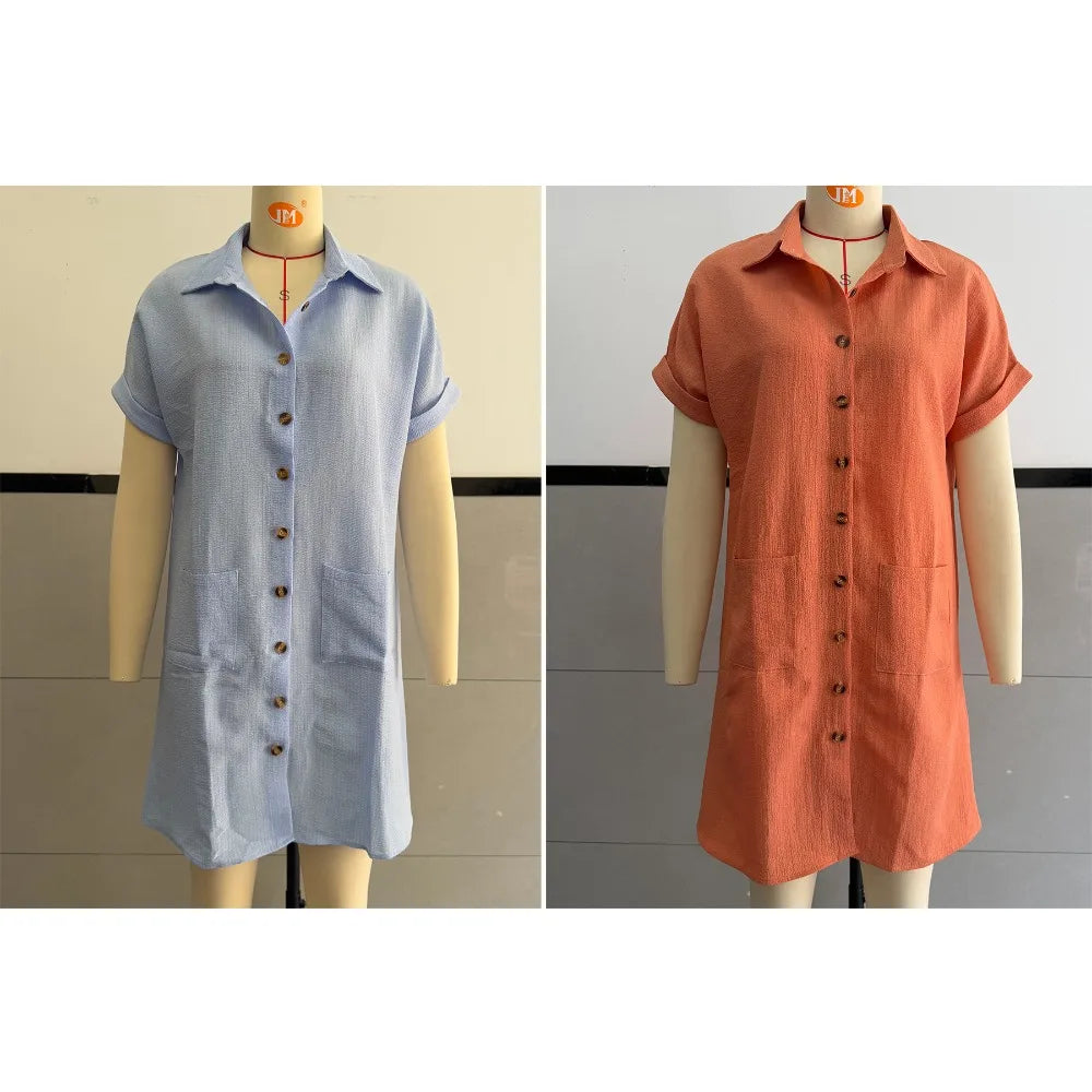 Summer Dress for Women Clothing Casual Dresses Elegant Streetwear Harajuku Fashion Clothes Solid