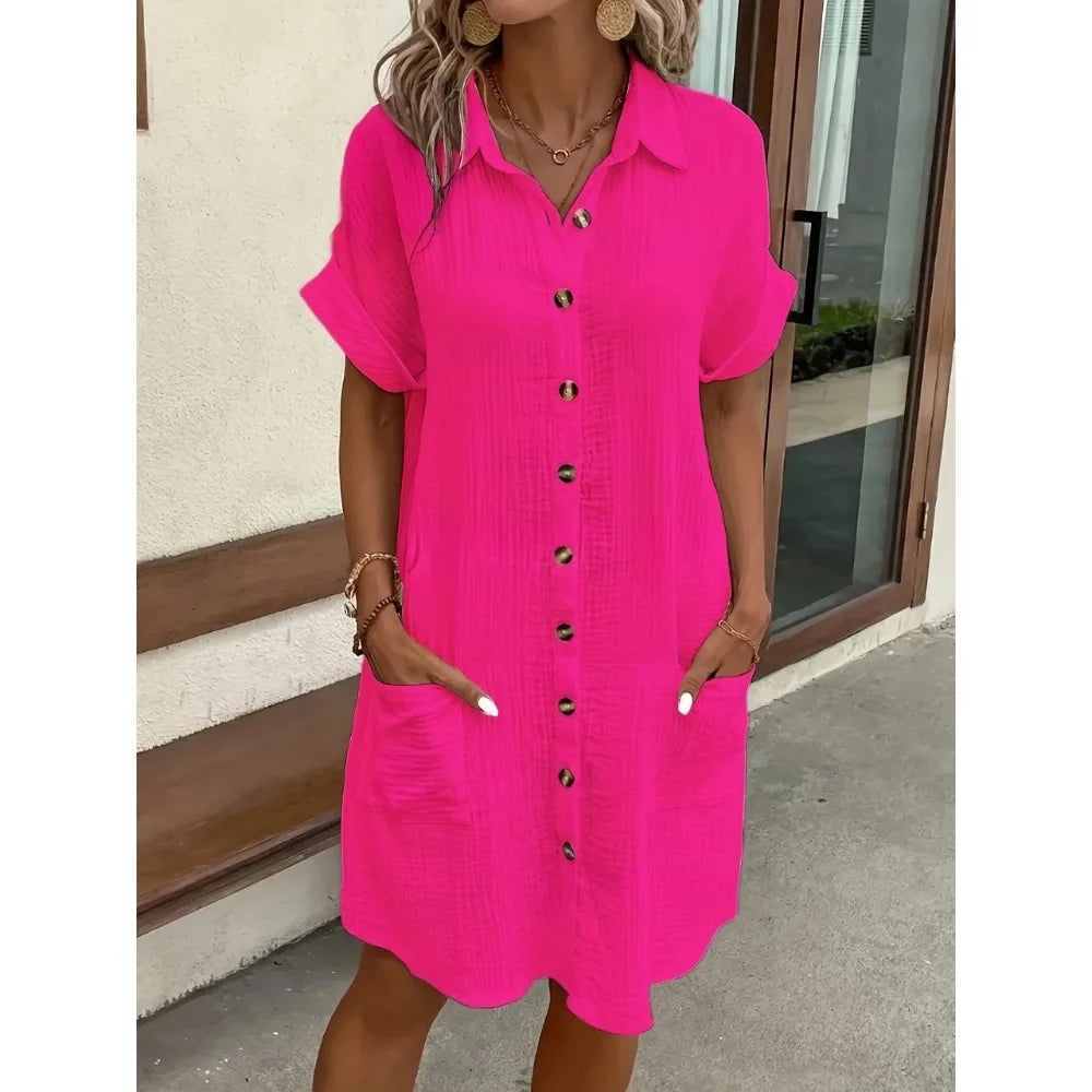 Summer Dress for Women Clothing Casual Dresses Elegant Streetwear Harajuku Fashion Clothes Solid