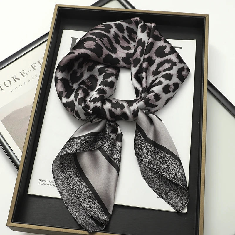60Colors Luxury Scarf Women 70*70Cm Silk Feel Square Hair Wrapping Foulard Satin Shawl Big Size Head Bandana Hijab Handkerchief