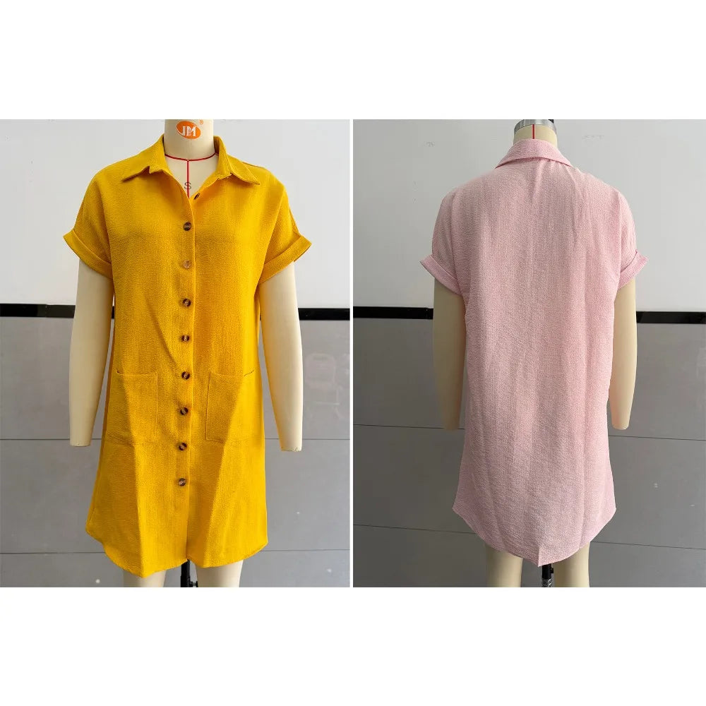 Summer Dress for Women Clothing Casual Dresses Elegant Streetwear Harajuku Fashion Clothes Solid