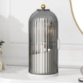 360 Rotating Makeup Brush Organizer with Clear Dustproof Lid Multi-Grid Cosmetic Storage Box Desktop Vanity Countertop Container Toothbrush Stand Beauty Display Case for Bathroom Dresser Office