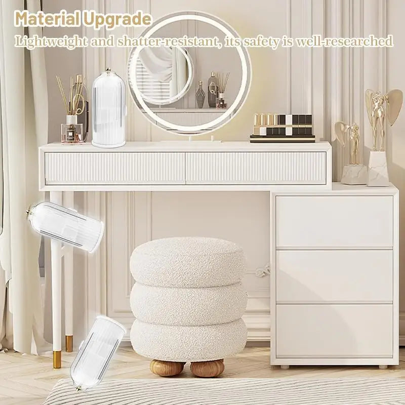 360 Rotating Makeup Brush Organizer with Clear Dustproof Lid Multi-Grid Cosmetic Storage Box Desktop Vanity Countertop Container Toothbrush Stand Beauty Display Case for Bathroom Dresser Office