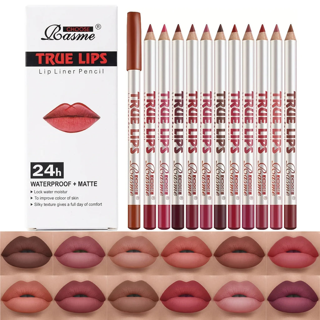 CHOOSE RASME Viral TRUE LIPS Makeup Lip Liner & Gloss Combo - 12 Shades, Waterproof, Long-Lasting, No Fading, No Feathering, Flawless Juicy Plump Pout All Day