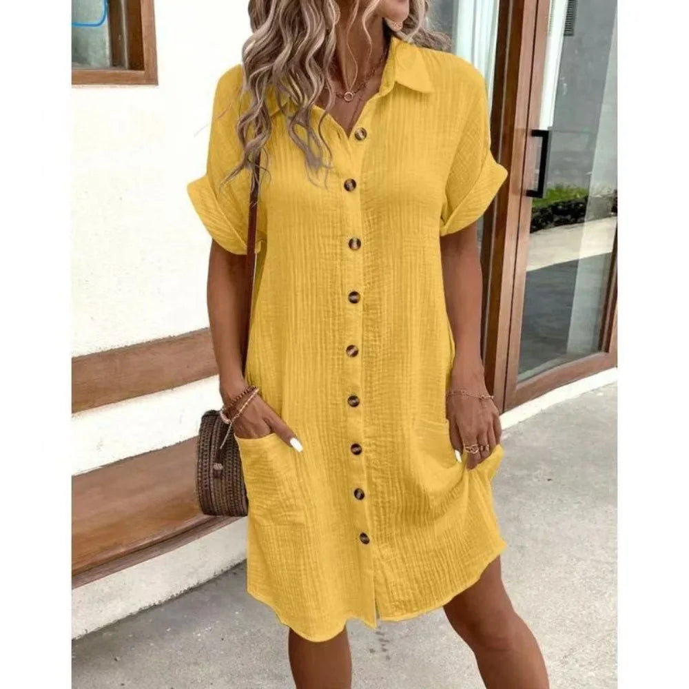 Summer Dress for Women Clothing Casual Dresses Elegant Streetwear Harajuku Fashion Clothes Solid