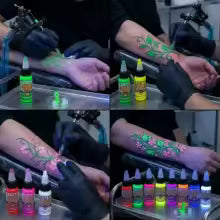 DM Fluorescent Tattoo Ink Kit 8 Colors 15ml Tattoo Ink Set Professional Tattoo Pigment Permanent Tattoo Ink Uv Ink for Body Art