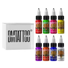 DM Fluorescent Tattoo Ink Kit 8 Colors 15ml Tattoo Ink Set Professional Tattoo Pigment Permanent Tattoo Ink Uv Ink for Body Art