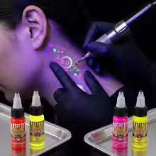 DM Fluorescent Tattoo Ink Kit 8 Colors 15ml Tattoo Ink Set Professional Tattoo Pigment Permanent Tattoo Ink Uv Ink for Body Art