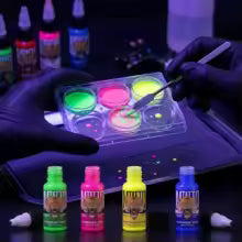 DM Fluorescent Tattoo Ink Kit 8 Colors 15ml Tattoo Ink Set Professional Tattoo Pigment Permanent Tattoo Ink Uv Ink for Body Art