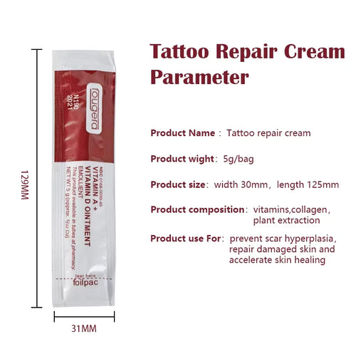 100Pcs Tattoo Aftercare Cream Fougera Vitamin Ointment Tattoo Care Supplies Recovery Cream Vitamin A&D Tattoo Repairing